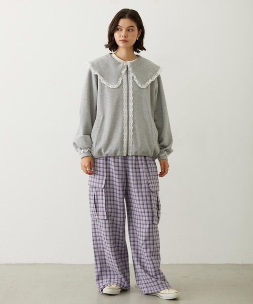 MILKFED.(ミルクフェド)の「BIG COLLAR LACE JACKET(その他アウター・レディース・ブラック/ブラウン/グレー・S/M)」の4枚目の写真