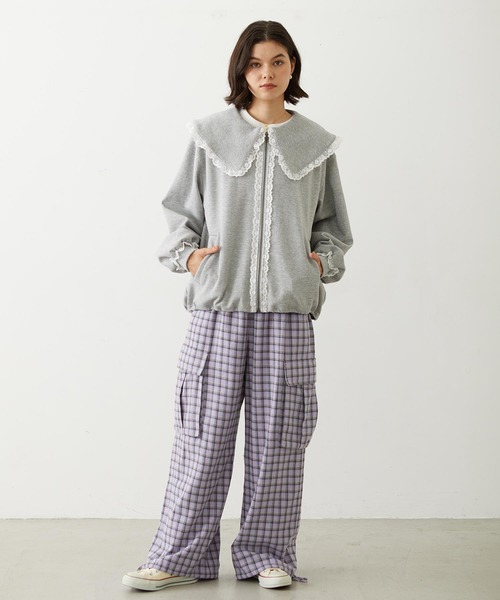 MILKFED.(ミルクフェド)の「BIG COLLAR LACE JACKET(その他アウター・レディース・ブラック/ブラウン/グレー・S/M)」の5枚目の写真