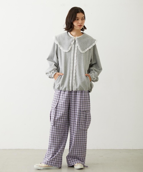 MILKFED.(ミルクフェド)の「BIG COLLAR LACE JACKET(その他アウター・レディース・ブラック/ブラウン/グレー・S/M)」の6枚目の写真