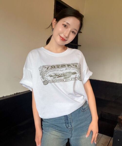 CARGOBROS FOR WOMAN(カーゴブロスフォーウィメン)の「ペイストリーデザートレタリング半袖Tシャツ(ワイン)(Tシャツ/カットソー・レディース・その他・SMALL/2XL/X-LARGE/LARGE/MEDIUM)」の8枚目の写真