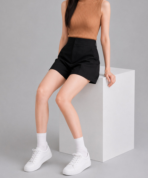 NinaetLina(ニナエリナ)の「ハイウエストショートパンツ(その他パンツ・レディース・ホワイト/ブラック・S/M/L)」の11枚目の写真