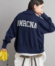 【WEB先行予約】[Americana/アメリカーナ] 別注 AMRCNAロゴ ニットジップカーディガン