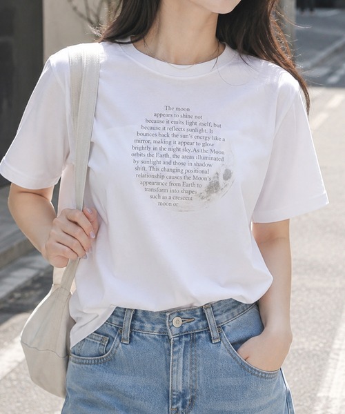 NYLAUS(ナイラス)の「【限定展開】ムーン デザイン Tシャツ プリントTシャツ 半袖 月 ユニセックス(Tシャツ/カットソー・メンズ・ホワイト系その他/ブラック系その他2/ホワイト系その他3/ホワイト系その他2/ブラック系その他3/ホワイト/ブラック系その他/ブラック・M)」の2枚目の写真