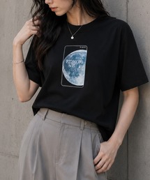 NYLAUS（ナイラス）の「【限定展開】ムーン デザイン Tシャツ プリントTシャツ 半袖 月 ユニセックス（Tシャツ/カットソー）」