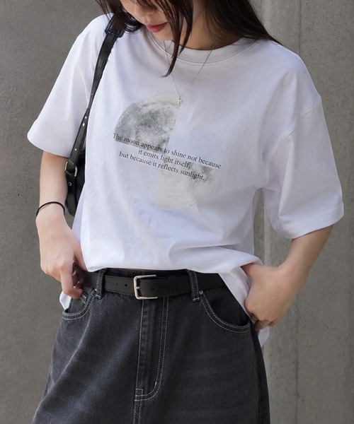 NYLAUS(ナイラス)の「【限定展開】ムーン デザイン Tシャツ プリントTシャツ 半袖 月 ユニセックス(Tシャツ/カットソー・メンズ・ホワイト系その他/ブラック系その他2/ホワイト系その他3/ホワイト系その他2/ブラック系その他3/ホワイト/ブラック系その他/ブラック・M)」の10枚目の写真