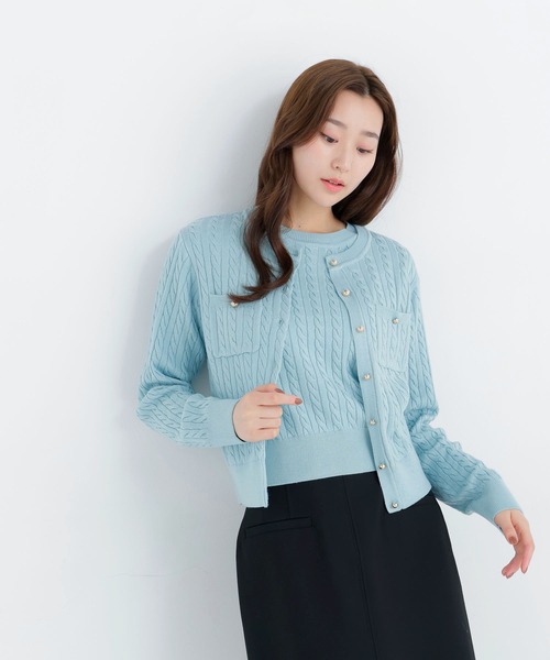 NATURAL BEAUTY BASIC(ナチュラルビューティーベーシック)の「<CanCam.jp掲載>ミニケーブルアンサンブル(アンサンブル・レディース・バーガンディー/ミント/ネイビー/チャコールグレー・FREE)」の16枚目の写真