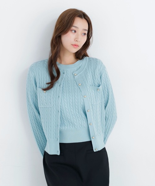 NATURAL BEAUTY BASIC(ナチュラルビューティーベーシック)の「<CanCam.jp掲載>ミニケーブルアンサンブル(アンサンブル・レディース・バーガンディー/ミント/ネイビー/チャコールグレー・FREE)」の12枚目の写真