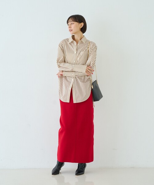 Rouge vif Anna(ルージュヴィフアンナ)の「ストライプサイドドロストシャツ(シャツ/ブラウス・レディース・ブラウン/レッド・フリー)」の15枚目の写真