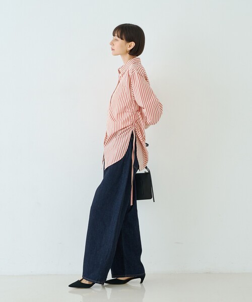 Rouge vif Anna(ルージュヴィフアンナ)の「ストライプサイドドロストシャツ(シャツ/ブラウス・レディース・ブラウン/レッド・フリー)」の20枚目の写真