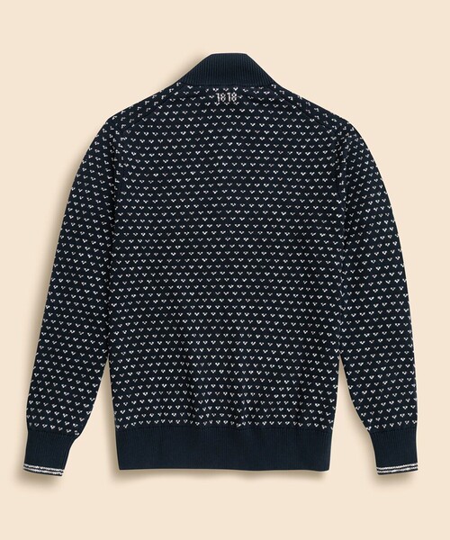 BROOKS BROTHERS(ブルックスブラザーズ)の「コットン ドット ハーフジップ モックネックセーター(ニット/セーター・メンズ・ネイビー・LARGE/MEDIUM/SMALL)」の2枚目の写真