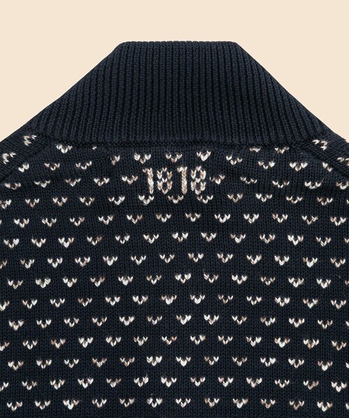 BROOKS BROTHERS(ブルックスブラザーズ)の「コットン ドット ハーフジップ モックネックセーター(ニット/セーター・メンズ・ネイビー・LARGE/MEDIUM/SMALL)」の4枚目の写真