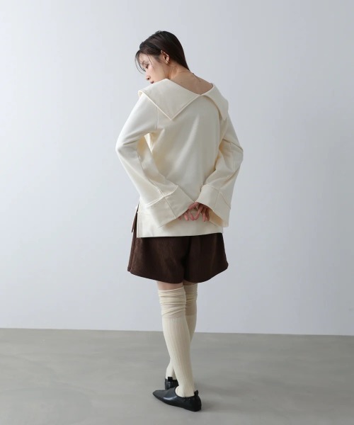 Bab(バブ)の「ビッグカラー2WAYスウェットトップス(その他トップス・レディース・ブラック/ブラウン/アイボリー/グレー系その他4・FREE)」の19枚目の写真