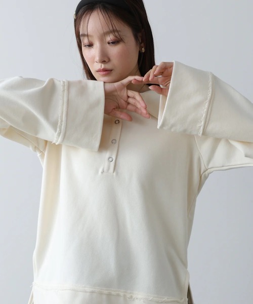 Bab(バブ)の「ビッグカラー2WAYスウェットトップス(その他トップス・レディース・ブラック/ブラウン/アイボリー/グレー系その他4・FREE)」の21枚目の写真