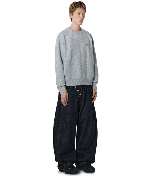 Openyard（オープンヤード）の「『Openyard/オープンヤード』OBLIQUE WIDE VOLUME PANTS/オブリークワイドボリュームパンツ（デニムパンツ・メンズ・インディゴブルー/ブラック・M/L/S）」の9枚目の写真