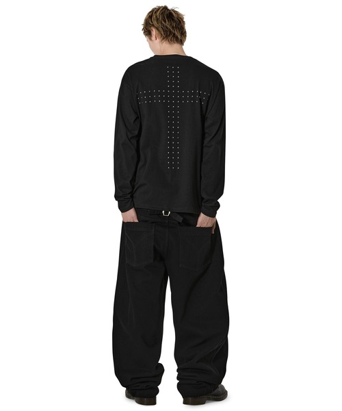 Openyard（オープンヤード）の「『Openyard/オープンヤード』OBLIQUE WIDE VOLUME PANTS/オブリークワイドボリュームパンツ（デニムパンツ・メンズ・インディゴブルー/ブラック・M/L/S）」の7枚目の写真