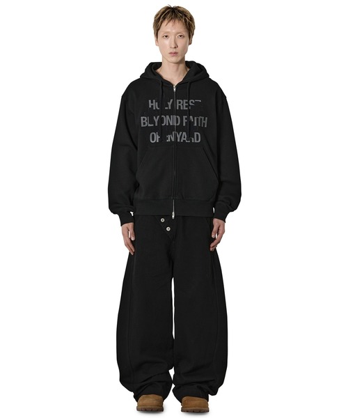 Openyard（オープンヤード）の「『Openyard/オープンヤード』OBLIQUE WIDE VOLUME PANTS/オブリークワイドボリュームパンツ（デニムパンツ・メンズ・インディゴブルー/ブラック・M/L/S）」の5枚目の写真