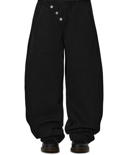 Openyard（オープンヤード）の「『Openyard/オープンヤード』OBLIQUE WIDE VOLUME PANTS/オブリークワイドボリュームパンツ（デニムパンツ・メンズ・インディゴブルー/ブラック・M/L/S）」の11枚目の写真
