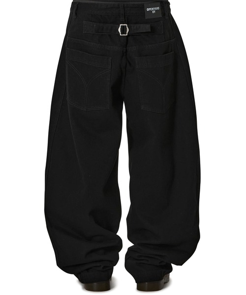 Openyard（オープンヤード）の「『Openyard/オープンヤード』OBLIQUE WIDE VOLUME PANTS/オブリークワイドボリュームパンツ（デニムパンツ・メンズ・インディゴブルー/ブラック・M/L/S）」の13枚目の写真
