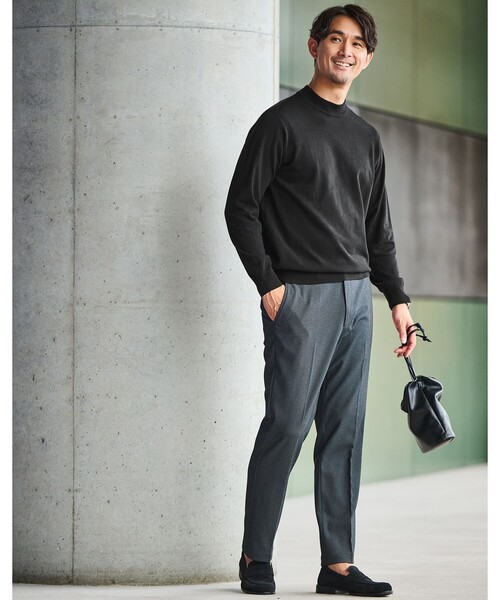 green label relaxing(グリーンレーベルリラクシング)の「【WEB限定】JUST fit ハイゲージ ジャケイン モックネック ニット(ニット/セーター・メンズ・ブラック/ダークグレー/ダークブラウン/オリーブ・S/M/XL/L)」の6枚目の写真