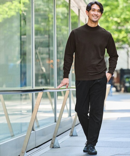 green label relaxing(グリーンレーベルリラクシング)の「【WEB限定】JUST fit ハイゲージ ジャケイン モックネック ニット(ニット/セーター・メンズ・ブラック/ダークグレー/ダークブラウン/オリーブ・S/M/XL/L)」の8枚目の写真