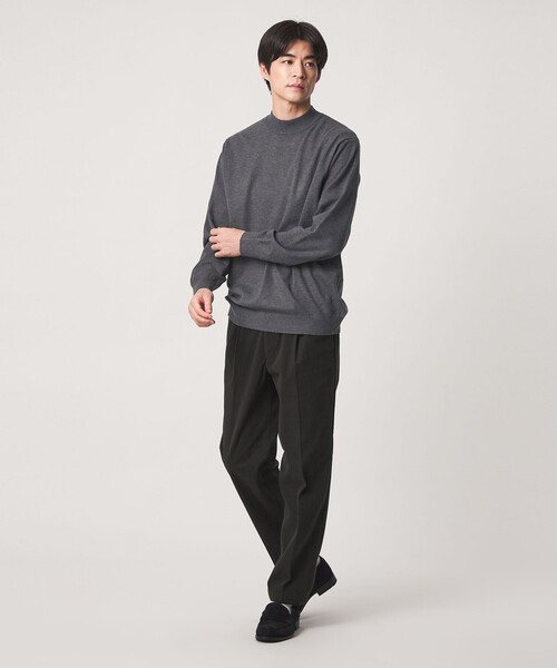 green label relaxing(グリーンレーベルリラクシング)の「【WEB限定】JUST fit ハイゲージ ジャケイン モックネック ニット(ニット/セーター・メンズ・ブラック/ダークグレー/ダークブラウン/オリーブ・S/M/XL/L)」の9枚目の写真