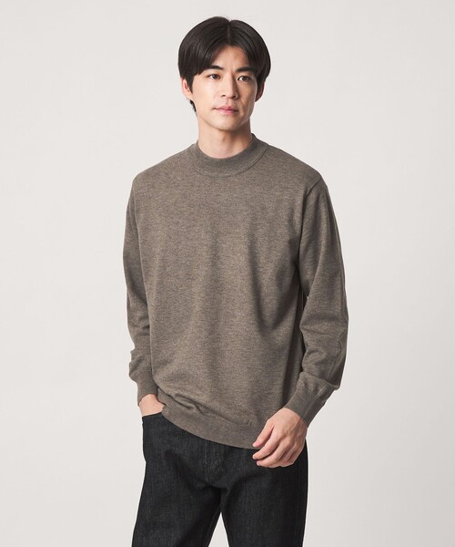 green label relaxing(グリーンレーベルリラクシング)の「【WEB限定】JUST fit ハイゲージ ジャケイン モックネック ニット(ニット/セーター・メンズ・ブラック/ダークグレー/ダークブラウン/オリーブ・S/M/XL/L)」の14枚目の写真
