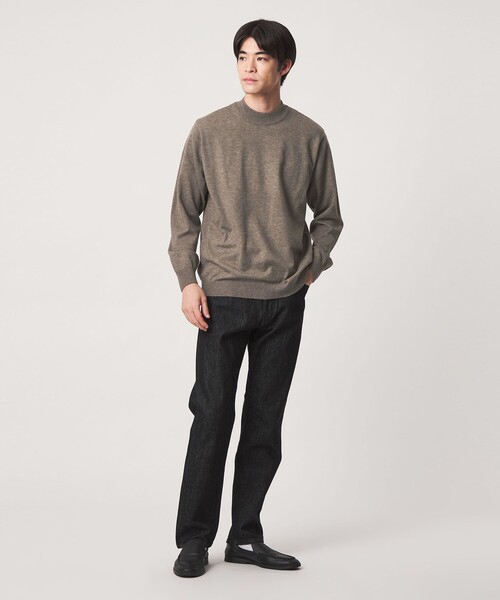 green label relaxing(グリーンレーベルリラクシング)の「【WEB限定】JUST fit ハイゲージ ジャケイン モックネック ニット(ニット/セーター・メンズ・ブラック/ダークグレー/ダークブラウン/オリーブ・S/M/XL/L)」の15枚目の写真
