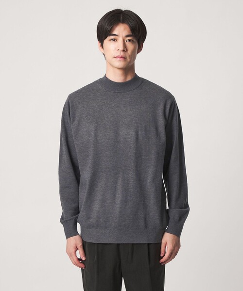 green label relaxing(グリーンレーベルリラクシング)の「【WEB限定】JUST fit ハイゲージ ジャケイン モックネック ニット(ニット/セーター・メンズ・ブラック/ダークグレー/ダークブラウン/オリーブ・S/M/XL/L)」の16枚目の写真