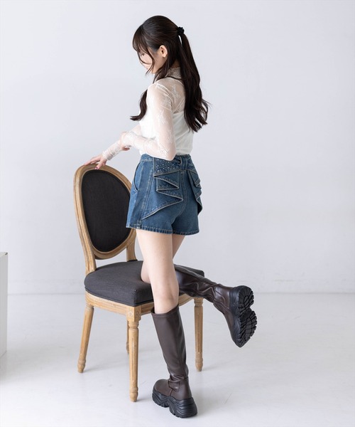 clear(クリア)の「スニーカーソールロングブーツ(ブーツ・レディース・ブラック/ブラウン・M/L)」の5枚目の写真
