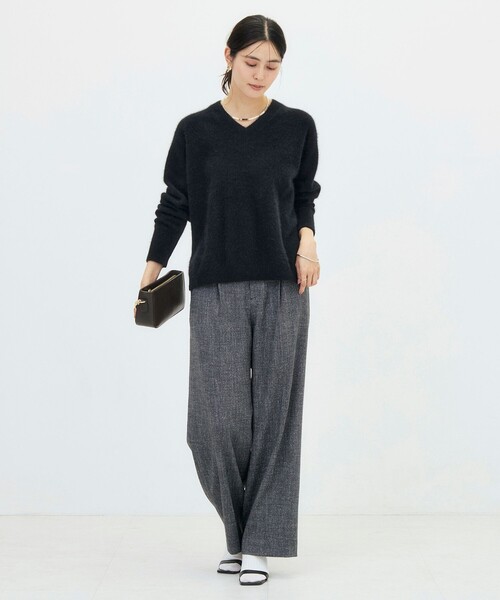 NOLLEY’S(ノーリーズ)の「《ストレッチ》ウォッシャブルネップツイードワイドパンツ(その他パンツ・レディース・ベージュ系その他/ブラック系その他・36/38)」の4枚目の写真