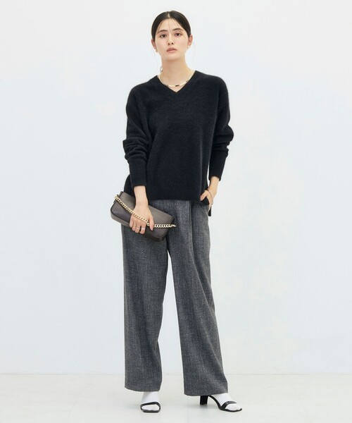 NOLLEY’S(ノーリーズ)の「《ストレッチ》ウォッシャブルネップツイードワイドパンツ(その他パンツ・レディース・ベージュ系その他/ブラック系その他・36/38)」の8枚目の写真