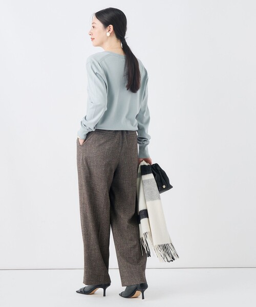 NOLLEY’S(ノーリーズ)の「《ストレッチ》ウォッシャブルネップツイードワイドパンツ(その他パンツ・レディース・ベージュ系その他/ブラック系その他・36/38)」の20枚目の写真