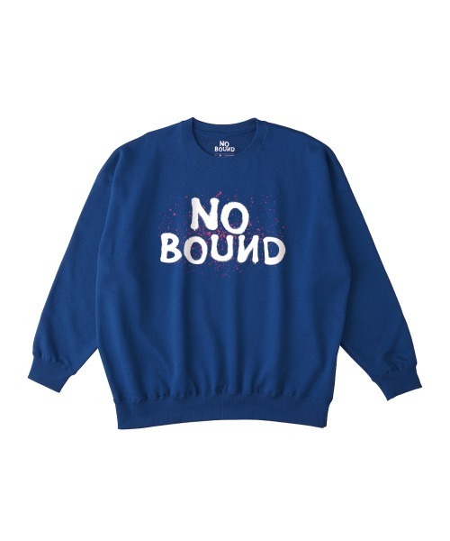 NOBOUND(ノーバウンド)の「NOBOUND(ノーバウンド) トレーナー メンズ スウェット ビッグシルエット ロゴ スプラッシュペイント プリント スウェットシャツ スエット プルオーバー トップス レディース ユニセックス(スウェット・メンズ・ホワイト/ブラック/サンドベージュ/ダークブルー・M/L/XL)」の4枚目の写真