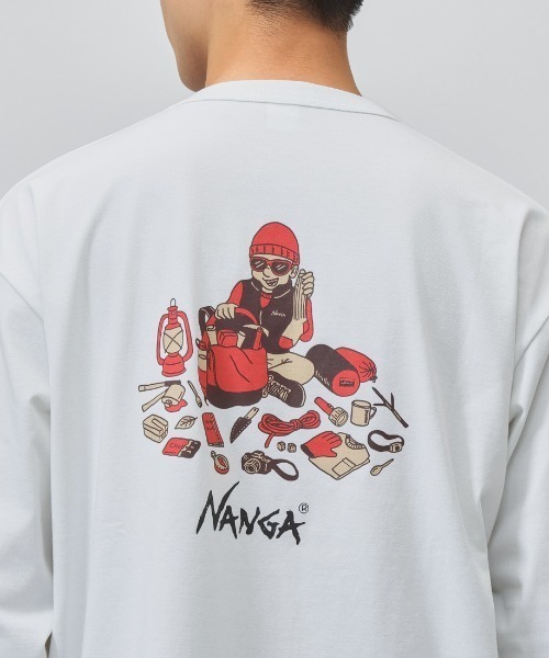 NANGA（ナンガ）の「ナンガ NANGA NANGA CAMP GEAR GRAPHIC L/S TEE（Tシャツ/カットソー・メンズ・ホワイト/ブラック・LL/L/M）」の6枚目の写真