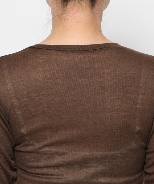 mysty woman(ミスティウーマン)の「BASICシアークルーカット長袖 1091053(Tシャツ/カットソー・レディース・ライトイエロー/ブラック/ブラウン/オフホワイト・FREE)」の12枚目の写真