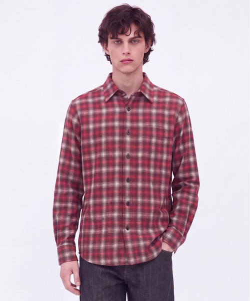 UNITED TOKYO（ユナイテッドトウキョウ）の「【新作】WOOL NYLON OMBRE CHECK SHIRT（シャツ/ブラウス・メンズ・グリーン/レッド/ブラウン・2/1）」の3枚目の写真