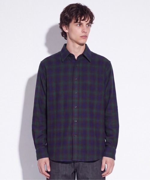 UNITED TOKYO（ユナイテッドトウキョウ）の「【新作】WOOL NYLON OMBRE CHECK SHIRT（シャツ/ブラウス・メンズ・グリーン/レッド/ブラウン・2/1）」の2枚目の写真
