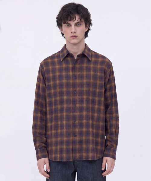UNITED TOKYO（ユナイテッドトウキョウ）の「【新作】WOOL NYLON OMBRE CHECK SHIRT（シャツ/ブラウス・メンズ・グリーン/レッド/ブラウン・2/1）」の7枚目の写真