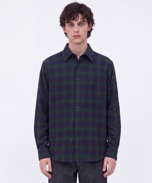 UNITED TOKYO（ユナイテッドトウキョウ）の「【新作】WOOL NYLON OMBRE CHECK SHIRT（シャツ/ブラウス・メンズ・グリーン/レッド/ブラウン・2/1）」の13枚目の写真