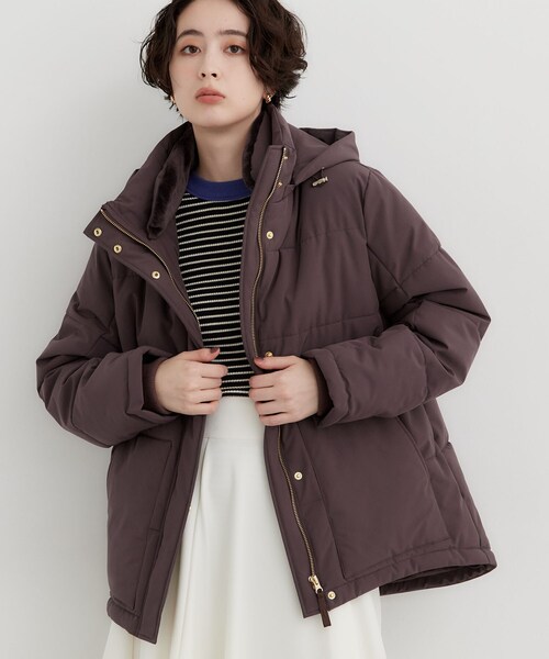 THE SHOP TK (ザ ショップ ティーケー )の「フード取り外し可能ふわもこ中綿ジャケット(ブルゾン・レディース・ブラック/ダークブラウン/ナチュラル・12/13)」の2枚目の写真