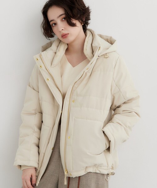 THE SHOP TK (ザ ショップ ティーケー )の「フード取り外し可能ふわもこ中綿ジャケット(ブルゾン・レディース・ブラック/ダークブラウン/ナチュラル・12/13)」の3枚目の写真