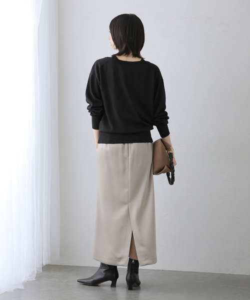 La TOTALITE(ラトータリテ)の「【洗える】Vネックアンサンブルプルオーバー(アンサンブル・レディース・チャコールグレー/ブラック/ピンク・FREE)」の6枚目の写真