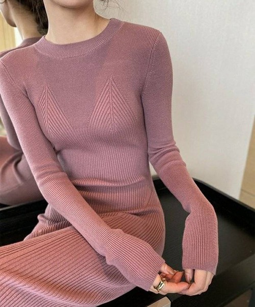 JOCOSA(ジョコサ)の「シンプルタイトニットワンピース(ワンピース・レディース・ブラック/アイボリー/ピンク・FREE)」の17枚目の写真
