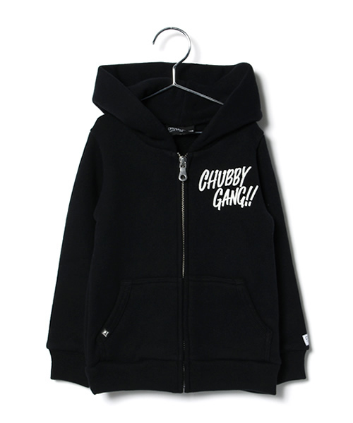 CHUBBYGANG（チャビーギャング）の「スタッズ付ジップアップパーカー（パーカー・キッズ・ブラック/グレー・110/130/100/120）」の2枚目の写真