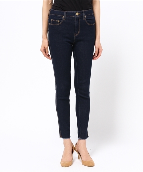 Re:EDIT（リエディ）の「ベーシックTYPE極ストレッチ裾フリンジデニム[Re:EDIT/リエディ][春夏新作][リエディオリジナル]（デニムパンツ・レディース・ライトブルー/ブラック/ネイビー/ブルー・X-LARGE/XX-LARGE/X-SMALL/MEDIUM/SMALL/LARGE/XX-SMALL）」の17枚目の写真