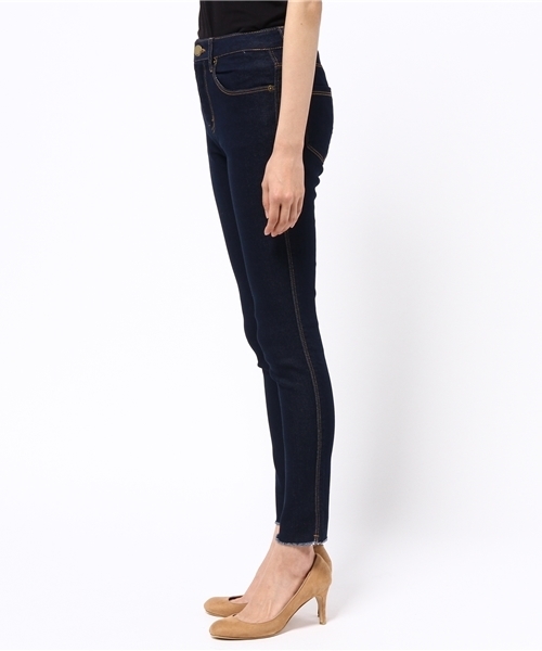 Re:EDIT（リエディ）の「ベーシックTYPE極ストレッチ裾フリンジデニム[Re:EDIT/リエディ][春夏新作][リエディオリジナル]（デニムパンツ・レディース・ライトブルー/ブラック/ネイビー/ブルー・X-LARGE/XX-LARGE/X-SMALL/MEDIUM/SMALL/LARGE/XX-SMALL）」の18枚目の写真