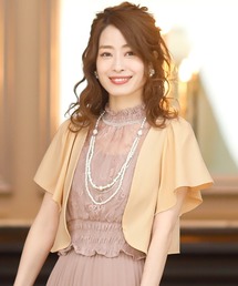 PourVous | バックリボンボレロ結婚式フォーマル・ドレス羽織りオケージョン(ノーカラージャケット)