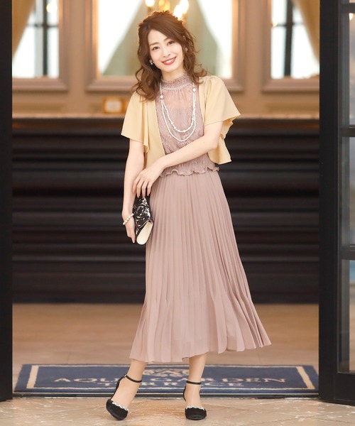 PourVous(プールヴー)の「バックリボン ボレロ 結婚式 フォーマル ドレス羽織り オケージョン (ノーカラージャケット・レディース・ブラック/ベージュ・XL/L/M/XXL)」の4枚目の写真