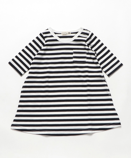 BRANSHES（ブランシェス）の「ボーダー7分袖ワンピース（ワンピース・キッズ・レッド/ブラック・90cm/100cm/130cm/120cm/110cm/140cm）」の16枚目の写真