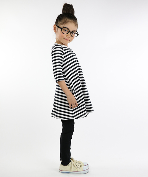 BRANSHES（ブランシェス）の「ボーダー7分袖ワンピース（ワンピース・キッズ・レッド/ブラック・90cm/100cm/130cm/120cm/110cm/140cm）」の13枚目の写真